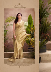 India Silk Beige Tissue Silk Sarees Offer A Perfect Blend Of Tradition And Elegance Crafted From Fine Tissue Silk